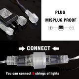 Dazzle Bright 4th of July Lights Decorations, 288LED Red Blue and White Meteor Shower Rain Lights 12Inch 8 Tubes, Waterproof Plug in Falling Rain Light Independence Day for Outdoor Yard