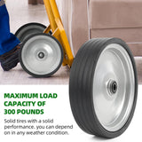 AR-PRO (2-Pack) 10"x2.2" Flat Free Solid Rubber Replacement Tires – 10 Inch Solid Wheels for Hand Trucks, Dollies, Utility Carts, and Wheelbarrows with 2.2" Offset and 5/8" Axle Hole
