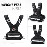 FUFF Adjustable Weighted Vest for Women & Men,4-10lb Vest with 6 Ironsand Weights for Strength Training,Weight Vest with Reflective Strip for Running Walking Exercise Workout