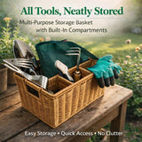 Garden Tool Set, Wicker Basket, Raised Bed Gardening, Women's Garden Gift