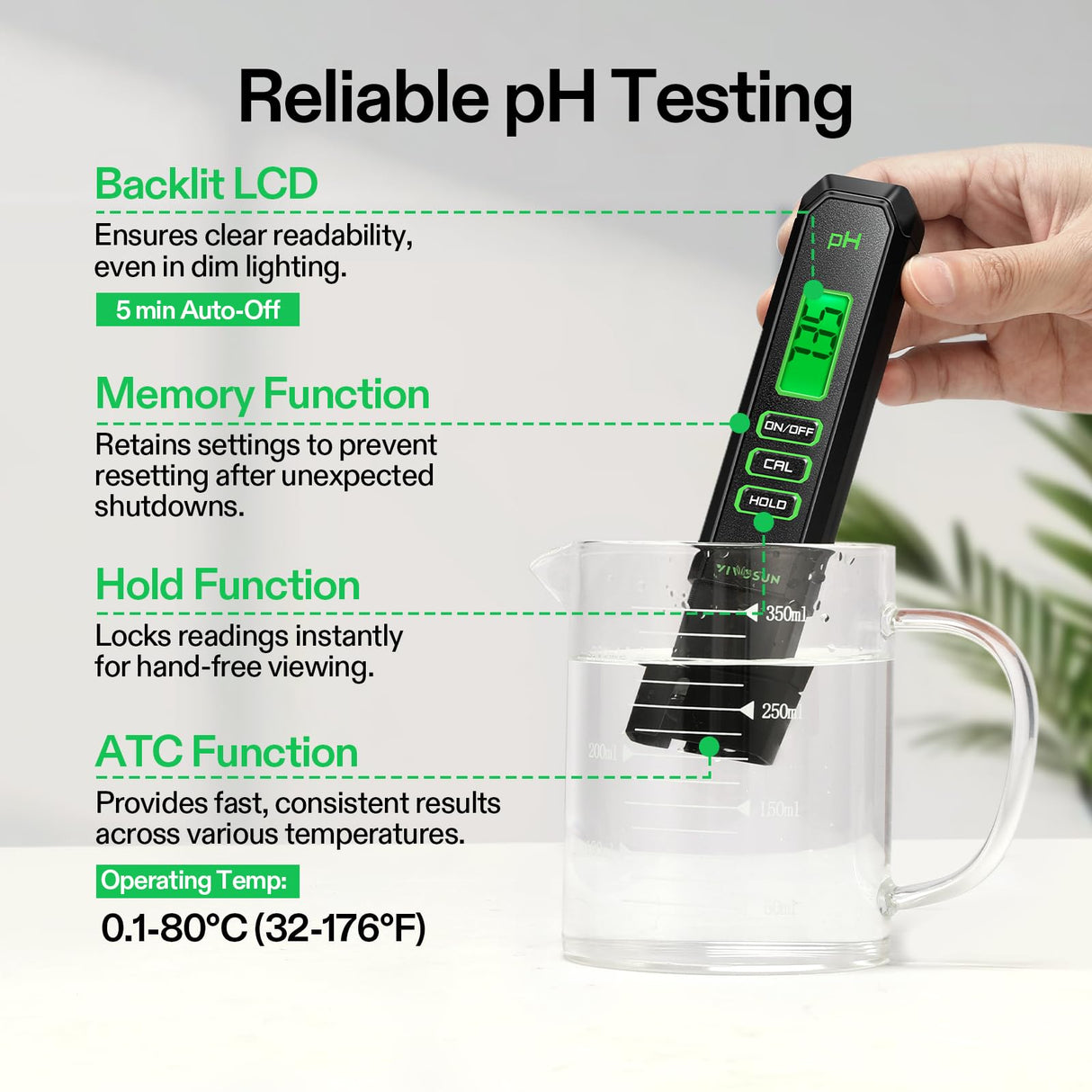 VIVOSUN Digital pH Meter, 3-in-1 TDS/EC/Temperature Meter, 3-in-1 Soil Moisture/pH/Light Tester Combo for Home, Garden and Hydroponics