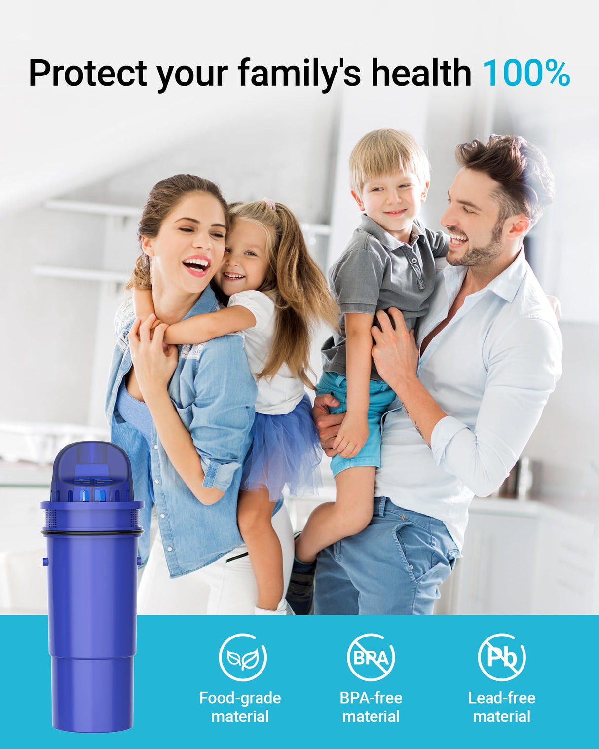 AQUA CREST CF10A Water Filter Replacement for Pur® Plus Pitcher Water Filter, CRF950Z, PPF951K, PPF900Z, PPT700, PPT111, CR1100, DS1800 and All Pur® Pitchers and Dispensers, NSF Certified, 4 Pack