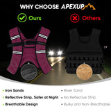APEXUP Weighted Vest with 5lbs/10lbs/15lbs/20lbs/25lbs/30lbs Weights and Reflective Stripe, Weight Vest Men Women for Workout, Strength Training, Running (Pink, 5lbs)