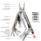 PERWIN Multitool - 26 in 1 Multi Tool Pliers with Pocket Knife, Bottle Opener, Saw, EDC for Survival Camping, Hunting and Hiking, Stainless Steel