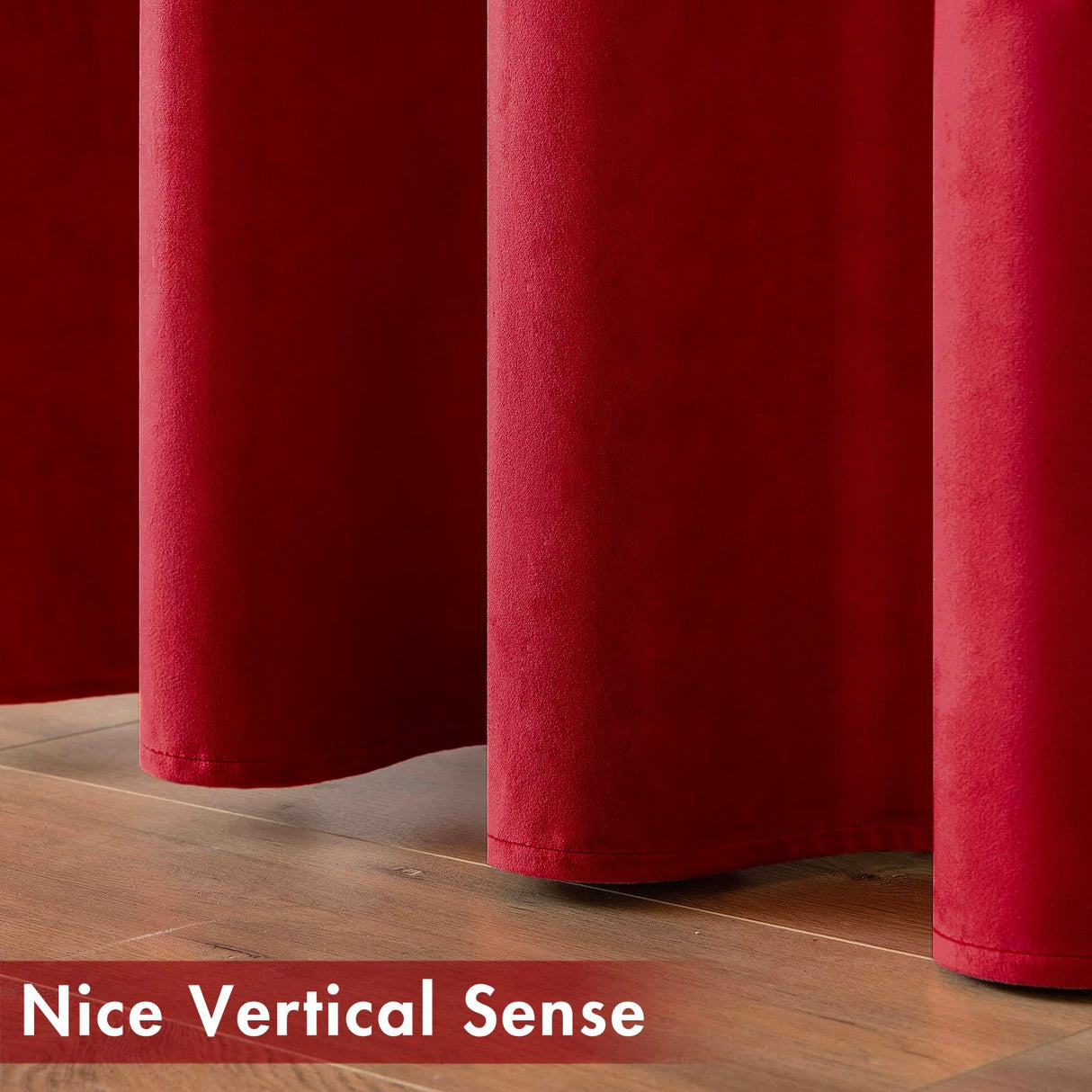 MIULEE Christmas Red Velvet Curtains Elegant Grommet Curtains Thermal Insulated Soundproof Room Darkening Curtains/Drapes for Classical Living Room Bedroom Theater Decor 52 x 84 Inch Set of 2