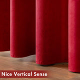 MIULEE Christmas Red Velvet Curtains Elegant Grommet Curtains Thermal Insulated Soundproof Room Darkening Curtains/Drapes for Classical Living Room Bedroom Theater Decor 52 x 84 Inch Set of 2