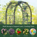Plow & Hearth Arch Metal Outdoor Garden Arbor | Montebello | 7 Feet Tall | Steel Iron Trellis Lattice for Climbing Plants & Heavy Vines | Wedding Outdoor Patio Décor