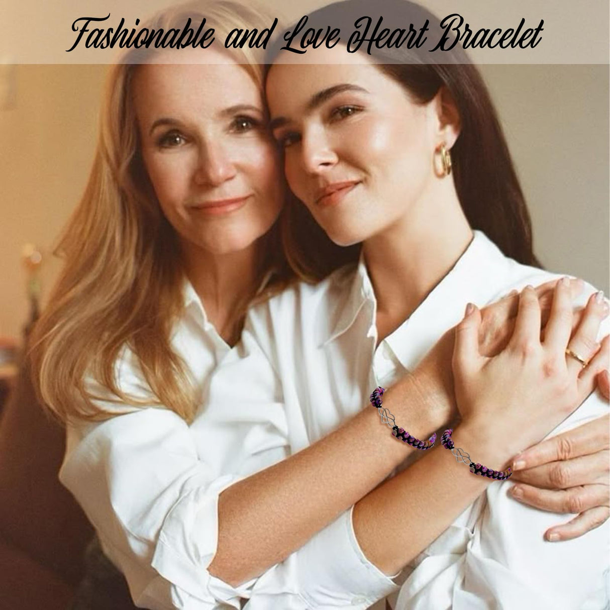 ziella To My Granddaughter/Daughter/Mom-Infinity Forever Love Heart Bracelet,Adjustable Natural Emperor Stone Beaded Bracelet for Women (To Granddaughter)