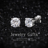 Mossanite stud earrings GRA 925 sterling silver(5mmSilver)
