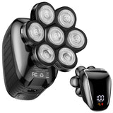 Head Shaver 7D, Wyklaus Head Shavers for Bald Men, Head Electric Razor with Nose Hair Trimmer, Waterproof Wet Dry Mens Grooming Kit, Anti-Pinch (Black)