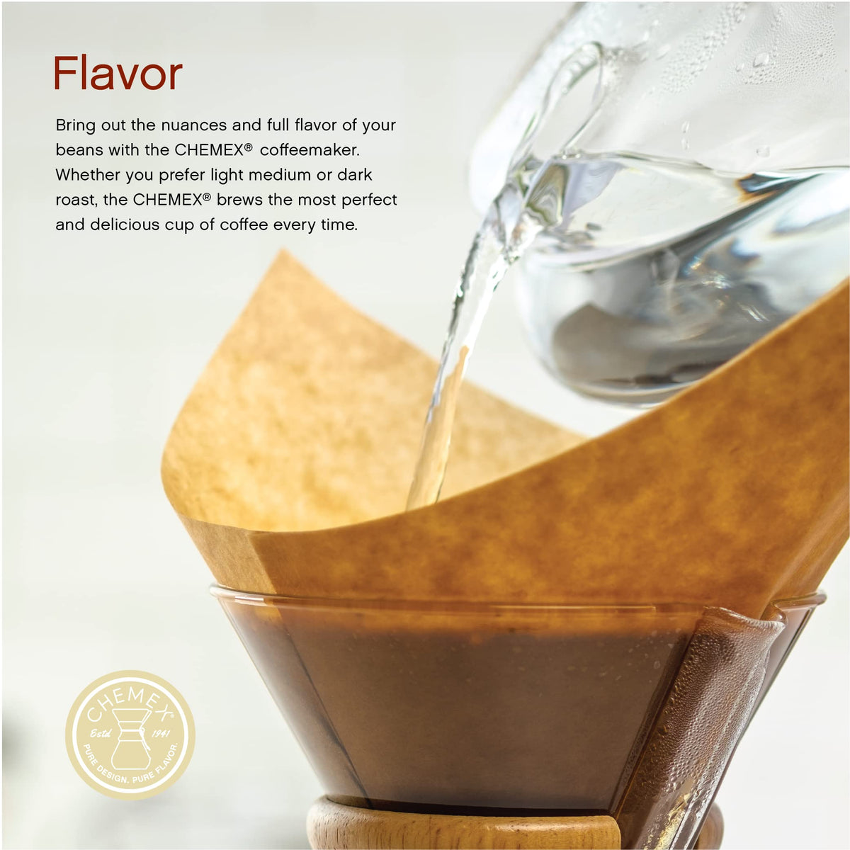 Chemex Unbleached, Pour Over FSU-100, 100ct
