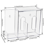 SEANADO Face Mask Dispenser 3 Compartment Acrylic Glove Box Holder Hygiene Station for Disposable Face Masks, Emesis Bag, Shoe Cover and Hairnet, Wall Mount Holes or Tabletop Holder （Clear）