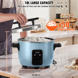 VEVOR Commercial Rice Cooker, 50-Cup Rice Cooker, 10.57 Qt / 10 Liter Large Rice Cooker and Warmer with Nonstick Inner Pot, Fast Cooking and 24-Hour Keep Warm, with Rice Cup and Paddle, for Restaurant