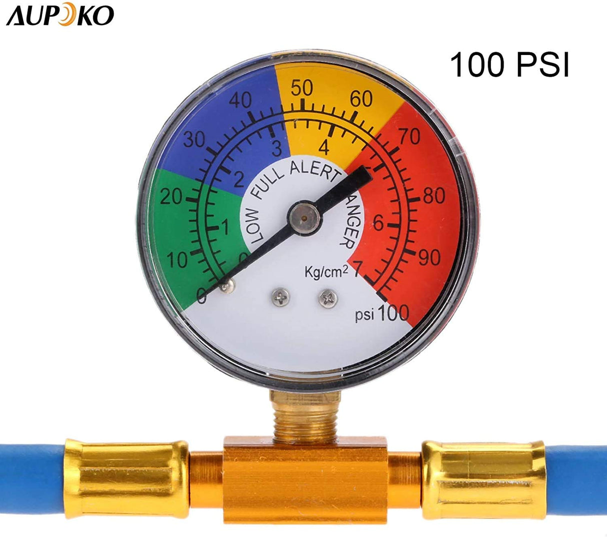 Aupoko R134A AC Refrigerant Recharge Hose Kit, Auto Air Conditioning Kit, R12 to R134A Low Pressure Retrofit Valve with Dust Cap, Oil Detection Cottons for AC Air Conditioning Refrigerant System