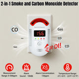 GQIRIL Gas and Carbon Monoxide Detector - Natural Gas Leak and Smoke CO Detector Portable Plug in, 2-in-1 Carbon-Monoxide Combination Alarm with Light - Natural for Home Kitchen Car RV Travel, 2Pack