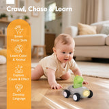 hahaland Toy Cars for Toddlers 1-3 - Push and Go Cars Musical Light up Toys for 1 Year Old Boy Gifts, Friction Powered Car Toddler Toys for One Year Old Birthday Christmas Baby Boy Girls Gifts, 3 PCS