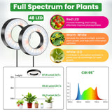 Wiaxulay Ceiling Grow Lights for Indoor Plants, 288 LED Full Spectrum 3.5in Halo Plant Grow Light, 12/3A Under Cabinet Grow Lamp with Auto Timer 6/12/16 Hrs, 3 Lighting Mode, 5 Brightness, Six Head