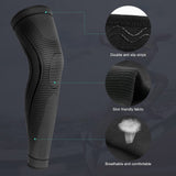 Ruilaibao 2 Pack Full Leg Compression Sleeves, Long Knee Brace Support for ACL,PCL, Meniscus Tear, Arthritis, Tendinitis,Men And Women (Black, Large)