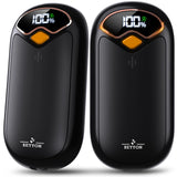 BEYYON Hand Warmers Rechargeable - Electric Hand Warmer Rechargeable 2 Pack, LED Display, 4 Heat Levels Reusable, USB, Magnetic Portable Handwarmers for Golf/Camping/Hunting, Gift for Women, Men