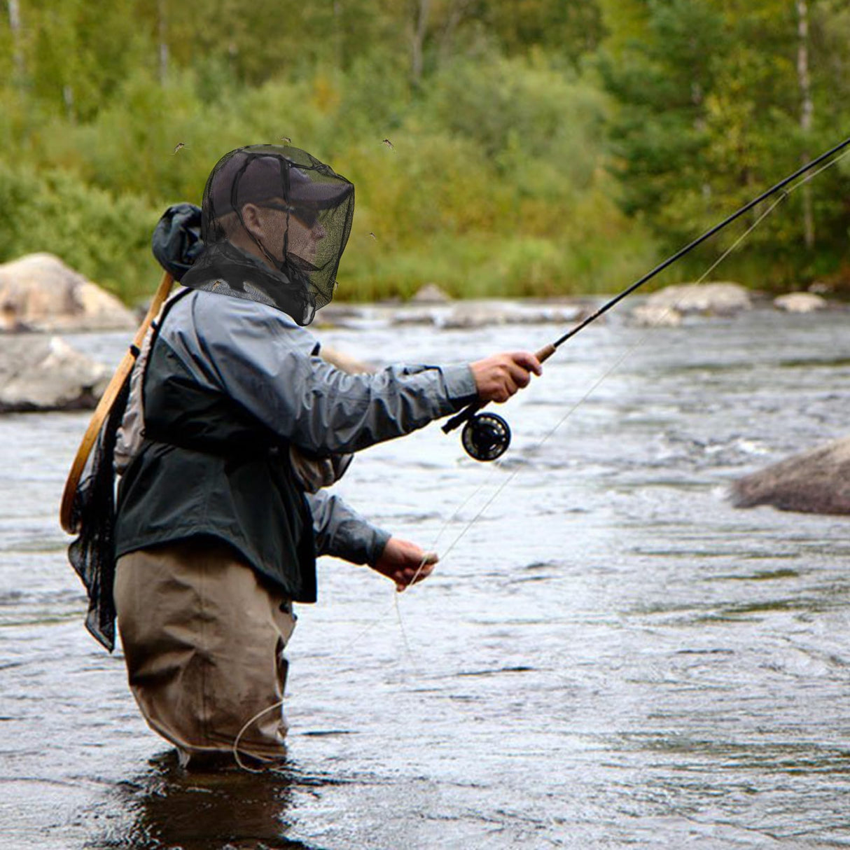 South to East Premium Mosquito Head Net for Insect, 4 Pack, Fly & Bug Protection | Ultra Large & Long, Extra Fine Holes for Camping, Hiking, Fishing, Gardening, Safari, Fits All Hats for Men & Women