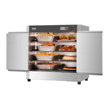 VEVOR Hot Box Food Warmer, 4-Tier Concession Warmer with Water Tray, 4 Pans, Double-Door and Adjustable Shelves, Stainless Steel Food Warmer Cabinet, Ideal for Storing Pizza, Chicken, Restaurant