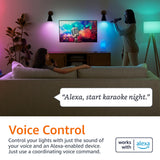 Amazon Basics Smart A19 LED Light Bulb, Color Changing, 9W (60W Equivalent), 800LM, Works with Alexa Only, 2.4 GHz Wi-Fi, No Hub Required, Energy Saving, 4-Pack