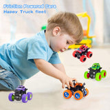 taessv Monster Truck Toys - Friction Powered Toy Cars Push and Go Vehicles for Toddlers Kids Best Christmas Birthday Party Gift for Boys Girls Aged 3 and Above 4-Pack