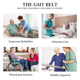 Gait Belt for Seniors, Transfer Belt with Handles, Safety Gate Belt for Elderly Lift Belts Physical Therapy with Quick Release Buckle Standing Aids & Support for Elderly Handicap Patient Care (Black)