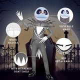 Byriady Jack Skellington Before Christmas Halloween Sally Halloween Costume with Cosplay Outfit Mask and Gloves