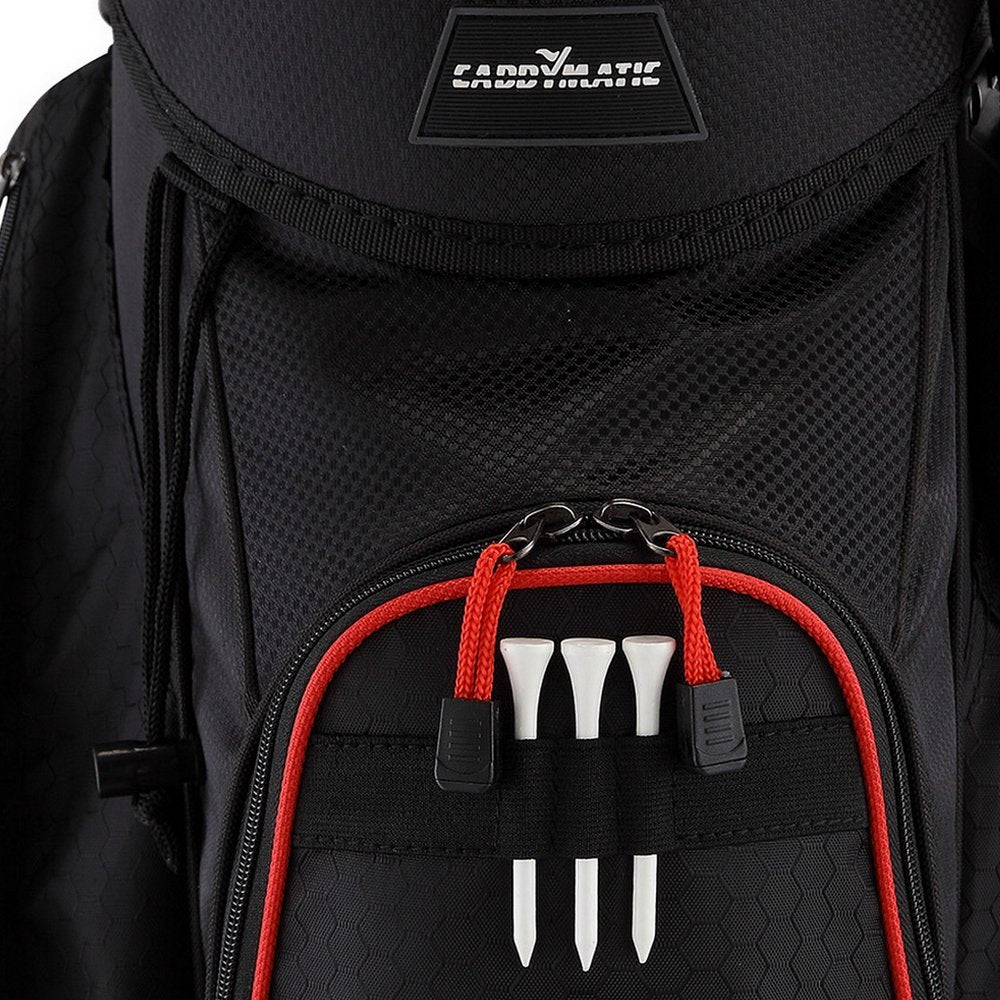 Caddymatic Golf Deluxe 14-Way Cart Bag Black/Red