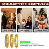 3 Pack 18K Gold Plated Dubai Gold Bangle Bracelet Jewelry Set for Women