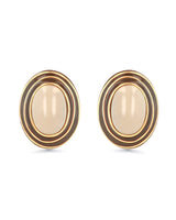 Large Chunky Brown Beige Tan 18K gold plated Round Oval Button Stud Enamel Statement Earrings for Women by SNGIA, Big Brown Bold Handmade Exaggerated Dome Retro Rounded Button Ball Trendy Bohemian Jewelry Gifts, Unique Baroque Vintage Summer Beach Fashion