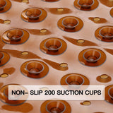 YINENN Bath and Shower Safety Mats 40x16 inch, Non Slip with Suction Cups for Bathroom Stall and Tub Floor, Extra Large and Machine Washable, Drain Holes Keep Bathtub Clean, Brown