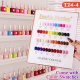 Double Rhythm 28Pcs 0.5Oz Gel Nail Polish Set Same Color Same Bottle Soak Off Gel Polish Kit Nail Art Manicure Salon DIY at Home for Women (Red Pink Collection-T24-4)
