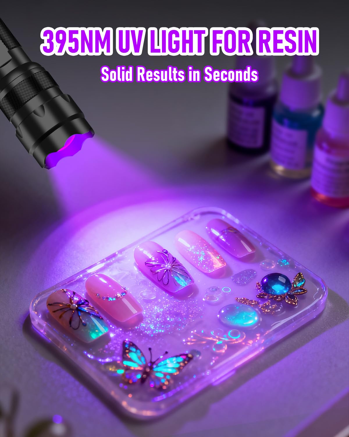 ULTRAFIRE UV Flashlight 395-405 nm Led Blacklight for Curing UV Glue, Leak Detector, Pet Urine Stain