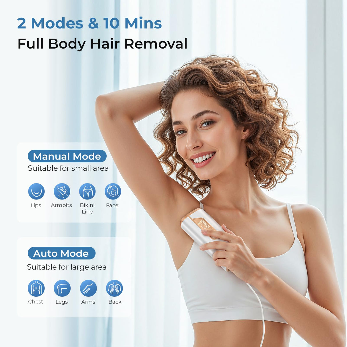 Aopvui Laser Hair Removal for Women and Men, IPL Permanent At Home Hair Removal Device with 5°C Ice Cooling Function, 999,990+ Flashes Painless Hair Removal for Face,Armpits, Legs, Arms, Bikini Line