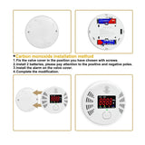 Vzmcov Carbon Monoxide and Smoke Detector Equipped with LCD Display, Battery Powered, Dual Sensor Alarm, 85dB Voice Alarm and Real-time CO Tracking, Suitable for Home/Kitchen/Bedroom/RV 1-Pack