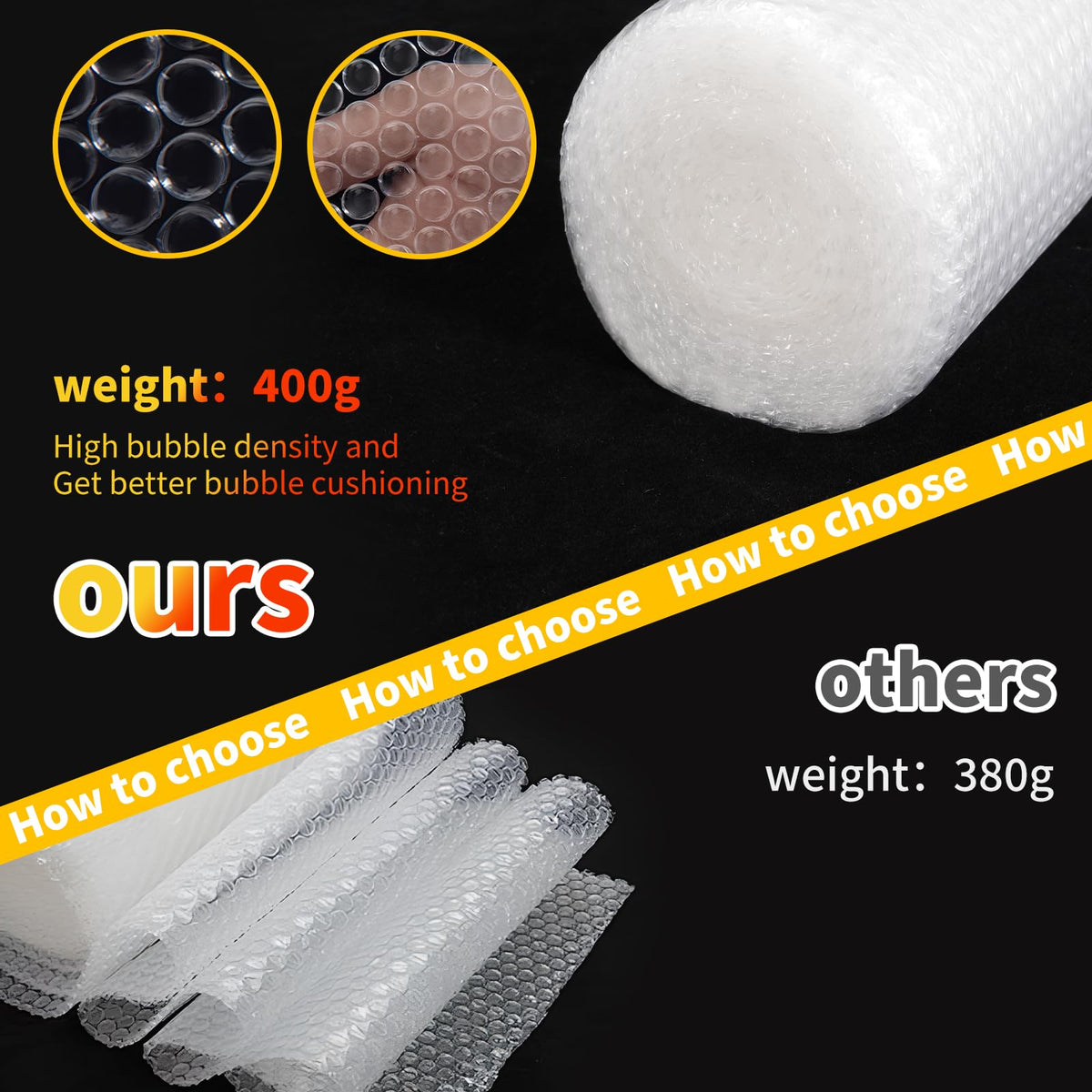Bubble Cushioning Wrap 2 Pack 12 Inch x 72 ft Total Bubble Wrap for Packing，Moving Boxes and Shipping for Your Business，Perforated Every 12 in.Suitable for Filling Packaging Boxes.