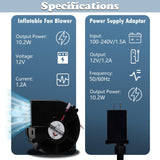 Set of 2 Inflatable Replacement Fan Blower 12V 1.2 A Mini Air Blower with 6 LEDs for Christmas Inflatables Costume,Inflatable Fan Blowers for Thanksgiving Yard Blow up 6FT Christmas Decorations