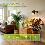 Inzlume Hanging Grow Lights for Indoor Plants, 18W Wall Mounted Grow Light with 660nm Red Light, Decorative Full Spectrum Grow Lamp for Tall Plants Flowers, 9.8ft Power Cord, Modern Style