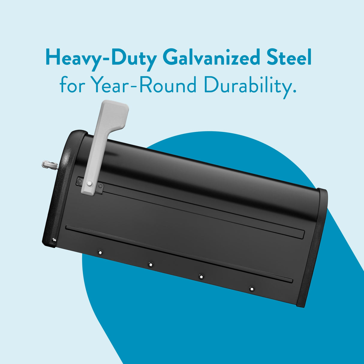 Architectural Mailboxes Chadwick Galvanized Steel Post Mount Mailbox, 8950B-10, Black, Medium Capacity