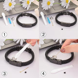 abooxiu Stainless Steel Cremation Bracelet for Ashes, Black, Memorial Jewelry Keepsake Bangle for Men & Women