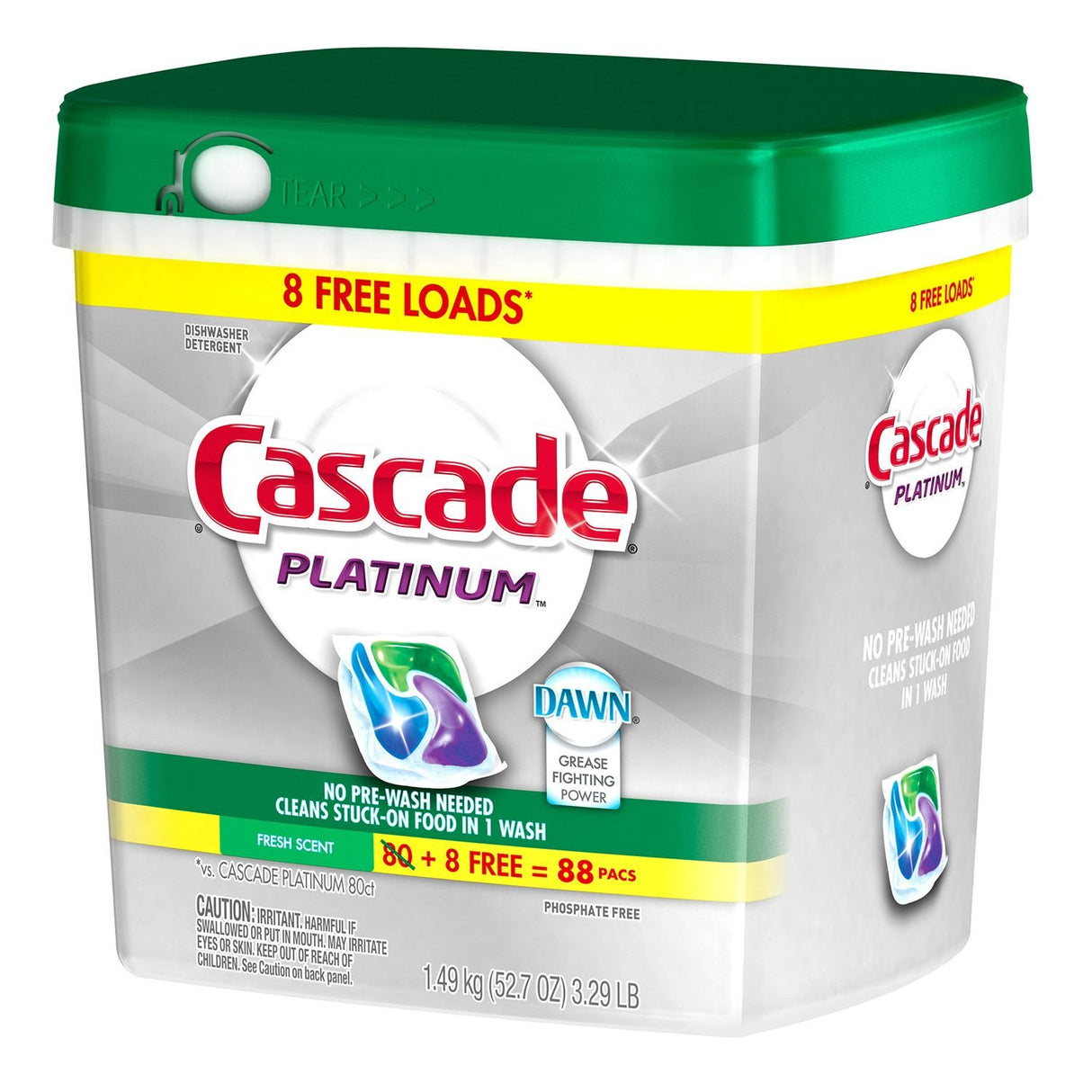 Cascade Platinum ActionPacs Dishwasher Detergent, Fresh Scent (88 ct.)