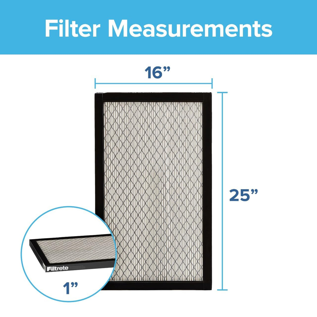 Filtrete 16 x 25 x 1 AC Furnace Air Filter, MERV 14, MPR 2800, Ultrafine Particle Premium Filter, 3-Month Pleated 1-Inch Electrostatic Air Cleaning Filter, 2-Pack (Actual Size 15.719x24.719x1 in)
