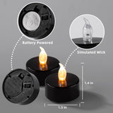 Pandaing Flameless Tealight Candles, 40 Pack, Batteries Included, Black
