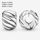 PANDORA Polished Feathered Clip Charm - Bracelet Charm for PANDORA Moments Bracelets - Stunning Women's Jewelry - Gift for Women in Your Life - Made with Sterling Silver - With Gift Box