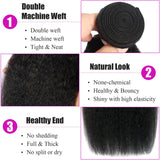 Kinky Straight Bundles Human Hair 18 20 22 Inch Yaki Straight Bundles Human Hair 3Pcs Sew in Kinkystraight Remy Hairs Extension 12A 100% Unprocessed Brazilian Virgin Hair Weave Natural Color