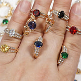 50PCS Fashion Wholesale Lots,Bulk Rings Colorful Rhinestone Ring