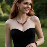 BriLove Wedding Bridal Jewelry Set for Women Bride Bridesmaid Deep Amethyst