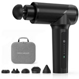 Medcursor Massage Gun - High Intensity Brushless Motor, Handheld Percussion Deep Tissue Massager with 6 Massage Heads for Sore Muscle and Stiffness, Gifts for Father/Dad (Black)